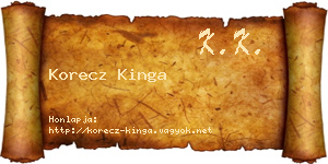 Korecz Kinga névjegykártya